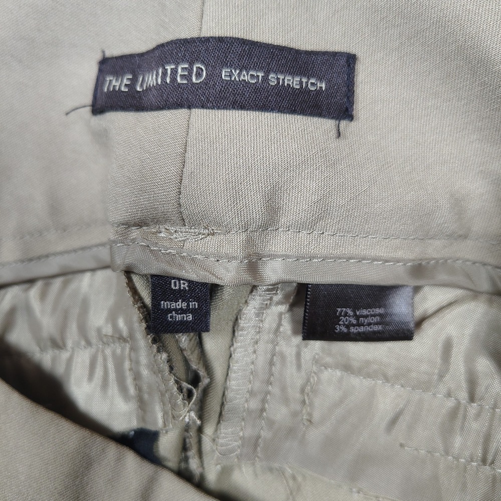 The Limited Dress Pants Womens 0R Tan Exact Stretch Bootcut Viscose Blend Solid - Picture 3 of 7